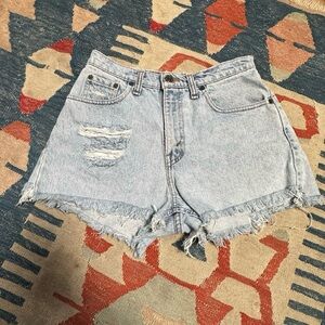 Vintage Levis 560 High Rise Light Wash Jean Shorts